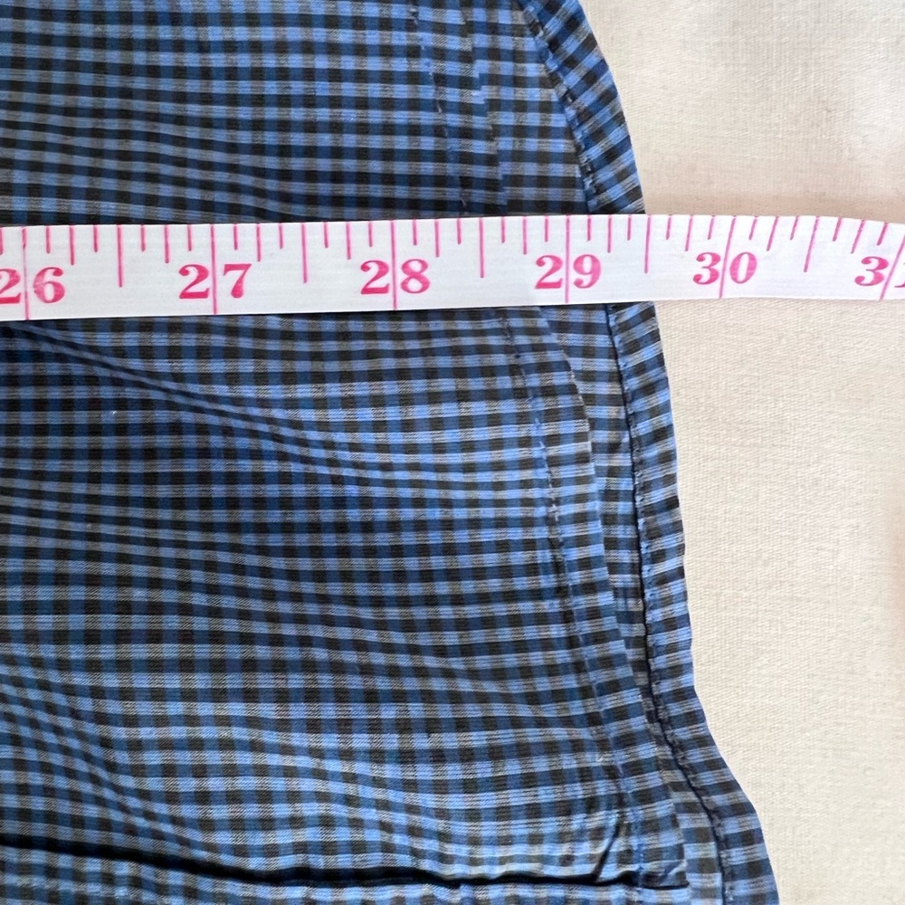 Theory Shirt Mens Blue Checker Plaid Long Sleeve Button Up Casual Size M - Picture 10 of 11